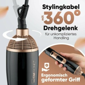 Βούρτσα Μαλλιών 800 W με Ζεστό Αέρα – Σετ 3 Εξαρτημάτων HAS3818 Clatronic - Image 5