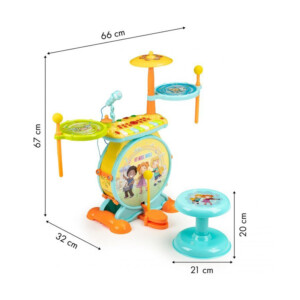 Σετ Παιδικά Ντραμς με Αρμόνιο και Μικρόφωνο Καραόκε Multistore HC490483 - Image 2