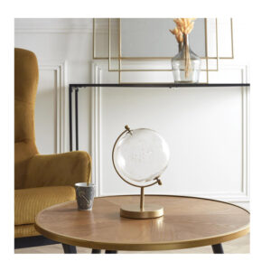 Διακοσμητική Γυάλινη Σφαίρα με Μεταλλική Βάση 24 cm Home Deco Factory HD0093 - Image 2