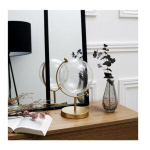 Διακοσμητική Γυάλινη Σφαίρα με Μεταλλική Βάση 24 cm Home Deco Factory HD0093 - Image 3