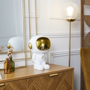 Διακοσμητικό Γλυπτό  Αστροναύτης Empty Pocket 21.5 x 28 x 15 cm Λευκό-Χρυσό HD0159 Home Deco Factory - Image 5