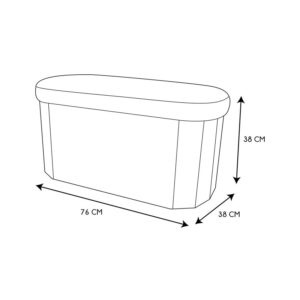 Πτυσσόμενο Σκαμπό με Αποθηκευτικό Χώρο 76 x 38 x 38 cm Χρώματος Μαύρο Home Deco Factory HD0194 - Image 5