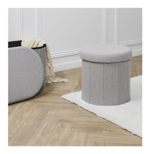 Πτυσσόμενο Σκαμπό με Αποθηκευτικό Χώρο 38 x 38 cm Χρώματος Γκρι Home Deco Factory HD0196 - Image 2