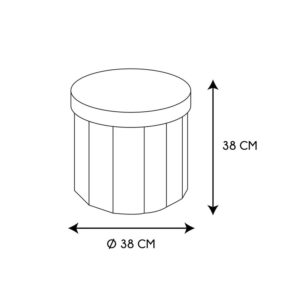 Πτυσσόμενο Σκαμπό με Αποθηκευτικό Χώρο 38 x 38 cm Χρώματος Γκρι Home Deco Factory HD0196 - Image 4
