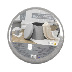 Πτυσσόμενο Σκαμπό με Αποθηκευτικό Χώρο 38 x 38 cm Χρώματος Γκρι Home Deco Factory HD0196 - Image 5