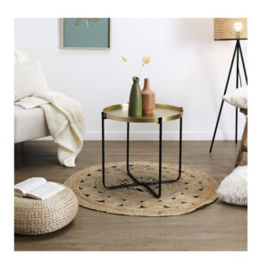 Βοηθητικό Μεταλλικό Στρογγυλό Τραπεζάκι 50 x 45 cm Home Deco Factory HD0203 - Image 2