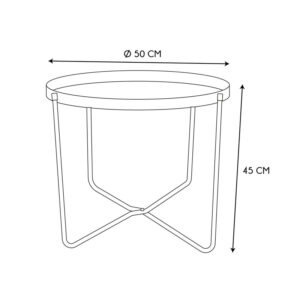 Βοηθητικό Μεταλλικό Στρογγυλό Τραπεζάκι 50 x 45 cm Home Deco Factory HD0203 - Image 3