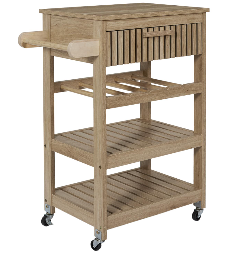 Ξύλινο Τρόλει Κουζίνας με 3 Ράφια και Συρτάρι 65 x 84.5 x 40 cm HD0312 Home Deco Factory Ξύλινο Τρόλει Κουζίνας με 3 Ράφια και Συρτάρι 65 x 84.5 x 40 cm HD0312 Home Deco Factory