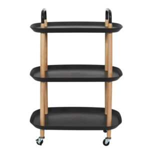 Τροχήλατο Ντουλάπι Αποθήκευσης Κουζίνας - Τρόλει 56 x 81 x 35,5cm - Μαύρο HD0439 Home Deco Factory - Image 5