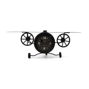 Μεταλλικό Επιτραπέζιο Ρολόι Vintage Αεροπλάνο 17 x 26 x 47 cm Home Deco Factory HD1910 - Image 2