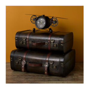 Μεταλλικό Επιτραπέζιο Ρολόι Vintage Αεροπλάνο 17 x 26 x 47 cm Home Deco Factory HD1910 - Image 3