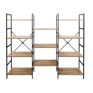 Μεταλλική Ραφιέρα με 11 Ξύλινα Ράφια 172 x 34 x 144.5 cm Home Deco Factory HD5234 - Image 5