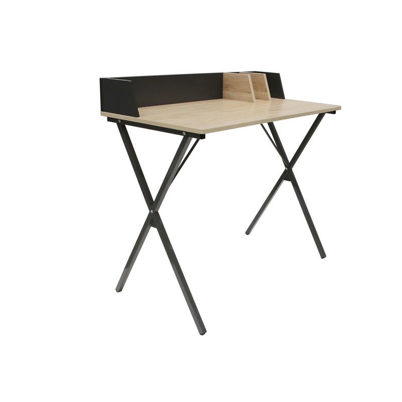 Μεταλλικό Γραφείο με Ξύλινη Επιφάνεια 90 x 50 x 84 cm Χρώματος Μαύρο Home Deco Factory HD6425 Μεταλλικό Γραφείο με Ξύλινη Επιφάνεια 90 x 50 x 84 cm Χρώματος Μαύρο Home Deco Factory HD6425