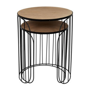 Σετ Βοηθητικά Μεταλλικά Στρογγυλά Τραπέζια Nesting 40 x 40 x 40 cm 2 τμχ Home Deco Factory HD7204 - Image 4