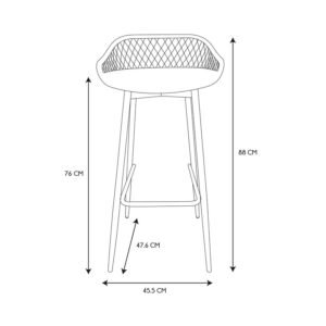 Μεταλλικό Σκαμπό Μπαρ 45 x 47.6 x 88 cm Home Deco Factory HDO7286 - Image 5