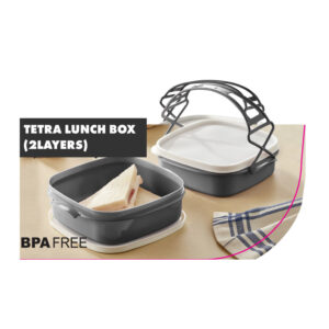 Πλαστικό Φαγητοδοχείο - Lunch Box 2 Επιπέδων 21.5 x 19.5 x 15.3 cm Herzberg HG-L795 - Image 2