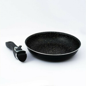 Herzberg Σετ Μαγειρικών Σκευών 7 τεμαχίων με πέτρινη επίστρωση και αποσπώενη λαβή, , Μαύρο HG8053-BLK - Image 4