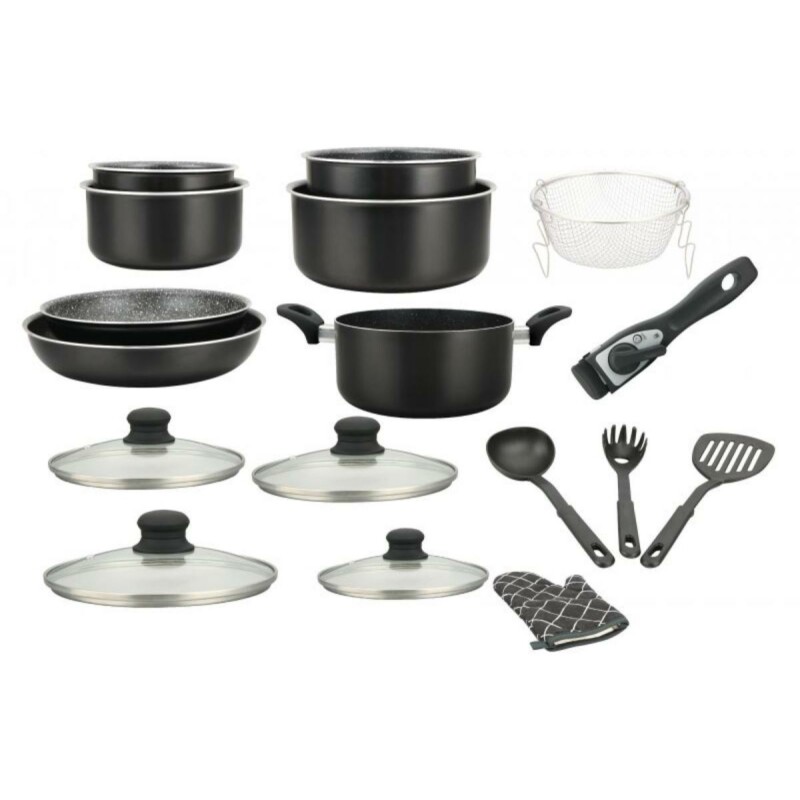 Herzberg Σετ Μαγειρικών Σκευών 17 τεμαχίων με επίστρωση πέτρας και αφαιρούμενη λαβή Herzberg Σετ Μαγειρικών Σκευών 17 τεμαχίων με επίστρωση πέτρας και αφαιρούμενη λαβή