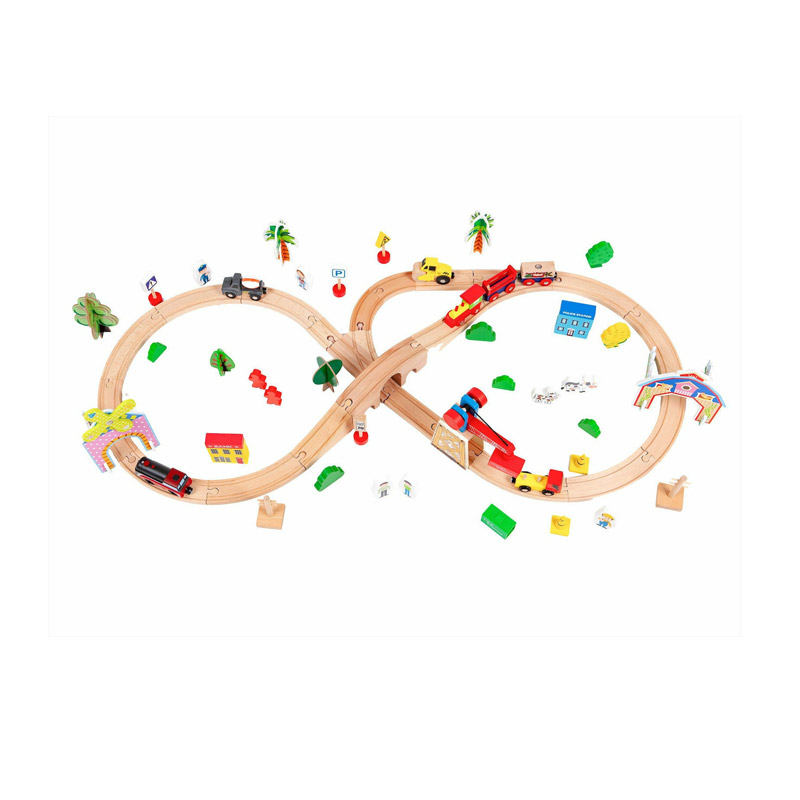 Σετ Ξύλινος Σιδηροδρομικός Σταθμός με Αυτοκινούμενο Τρένο Μπαταρίας 78 τμχ Ecotoys HM008999 Σετ Ξύλινος Σιδηροδρομικός Σταθμός με Αυτοκινούμενο Τρένο Μπαταρίας 78 τμχ Ecotoys HM008999