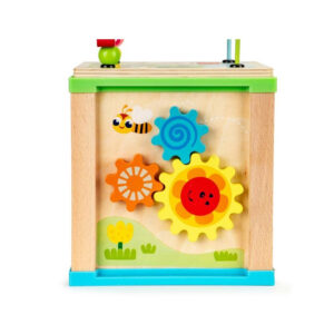 Ξύλινος Εκπαιδευτικός Παιδικός Κύβος Δραστηριοτήτων με Πίνακα 15 x 18 x 18 x 33 cm Ecotoys HM015470 - Image 3