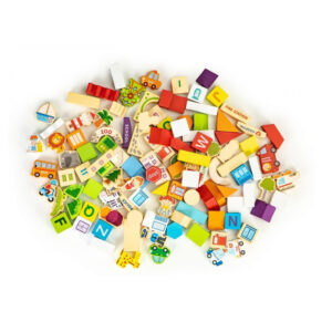 Σετ Ξύλινα Εκπαιδευτικά Τουβλάκια 120 τμχ Ecotoys HM015501 - Image 3