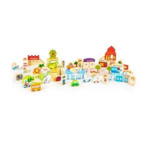 Σετ Ξύλινα Εκπαιδευτικά Τουβλάκια 120 τμχ Ecotoys HM015501 - Image 4