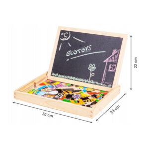 Παιδικός Μαγνητικός / Μαυροπίνακας Διπλής Όψης 2 σε 1 30 x 23 x 22 cm Ecotoys HM3011271 - Image 2