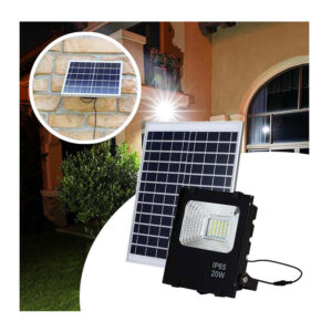 Αδιάβροχος LED Προβολέας με Φωτοβολταϊκό Πάνελ και Τηλεχειριστήριο 20 W Hoppline HOP1001033-2 - Image 3
