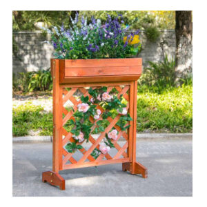 Ξύλινη Ζαρντινιέρα Κήπου με Καφασωτό 56 x 30.5 x 76 cm Hoppline HOP1001326 - Image 4