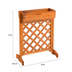 Ξύλινη Ζαρντινιέρα Κήπου με Καφασωτό 56 x 30.5 x 76 cm Hoppline HOP1001326 - Image 5