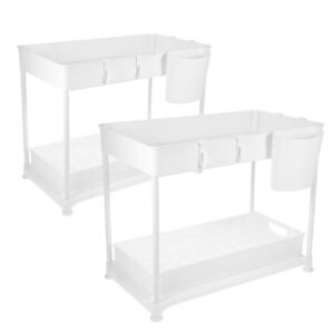 Έπιπλο Οργάνωσης Κουζίνας 2 Επιπέδων Σετ 2τμχ 33x40x23 cm Λευκό Timeless Tools HOP1001646-1