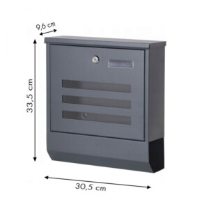 Γραμματοκιβώτιο από Γαλβανισμένο Ατσάλι 30.5 x 9.6 x 33.5 cm ModernHome HPB2210X-GS - Image 3