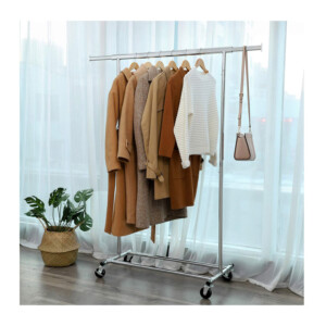 Μεταλλική Κρεμάστρα Ρούχων Δαπέδου Βαρέως Τύπου 92 / 132 x 45.4 x 160 cm με Ρόδες Songmics HSR13S - Image 5