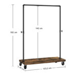 Μεταλλική Κρεμάστρα Ρούχων Δαπέδου 103.5 x 40 x 162 cm με Ρόδες Songmics HSR65BXV1 - Image 4