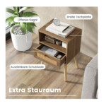 Σετ Ξύλινα Κομοδίνα με 1 Συρτάρι και 1 Ράφι 40 x 30 x 60.5 cm 2 τμχ Costway HU10580OA-2 - Image 2