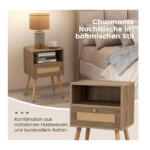 Σετ Ξύλινα Κομοδίνα με 1 Συρτάρι και 1 Ράφι 40 x 30 x 60.5 cm 2 τμχ Costway HU10580OA-2 - Image 3