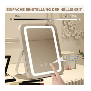 Επιτραπέζιος Καθρέπτης Μακιγιάζ με LED Φωτισμό 25 x 3 x 30 cm Costway HU10614DE-WH - Image 3