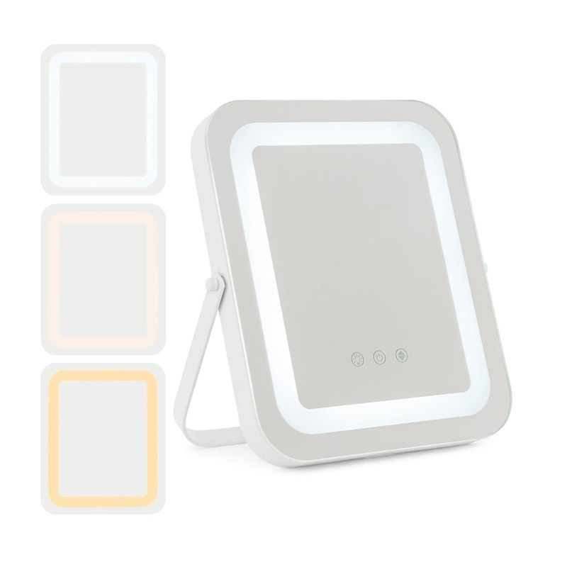 Επιτραπέζιος Καθρέπτης Μακιγιάζ με LED Φωτισμό 25 x 3 x 30 cm Costway HU10614DE-WH Επιτραπέζιος Καθρέπτης Μακιγιάζ με LED Φωτισμό 25 x 3 x 30 cm Costway HU10614DE-WH