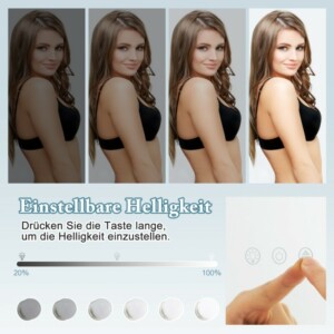 Costway  Φωτιζόμενος Καθρέφτης Μακιγιάζ με Ρυθμιζόμενα LED Φώτα και Μνήμη HU10901DE-WH - Image 5