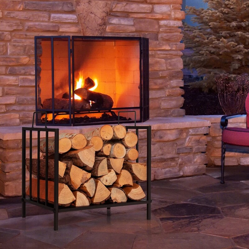 Costway Μεταλλική Ραφιέρα Καυσόξυλων 46x31x46cm Μαύρη - Αντοχή έως 50kg HV10306 Costway Μεταλλική Ραφιέρα Καυσόξυλων 46x31x46cm Μαύρη - Αντοχή έως 50kg HV10306