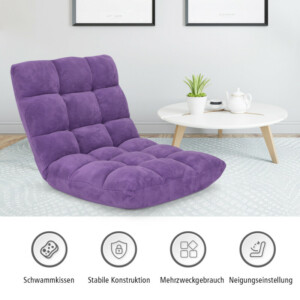 Costway Πτυσσόμενη Πολυθρόνα Δαπέδου με Ρυθμιζόμενη Πλάτη σε 14 Θέσεις HV10355VT - Image 5