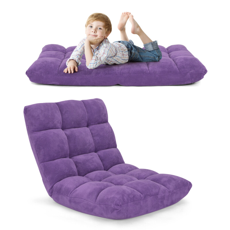 Costway Πτυσσόμενη Πολυθρόνα Δαπέδου με Ρυθμιζόμενη Πλάτη σε 14 Θέσεις HV10355VT Costway Πτυσσόμενη Πολυθρόνα Δαπέδου με Ρυθμιζόμενη Πλάτη σε 14 Θέσεις HV10355VT