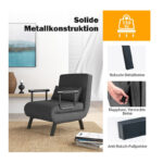 Πολυθρόνα - Κρεβάτι με Μαξιλάρι 65 x 79 x 79 cm Costway HV10417GR - Image 3
