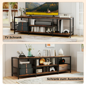 Costway Βιομηχανικό Έπιπλο Τηλεόρασης για Οθόνες έως 65 ίντσες HV10772CF - Image 2