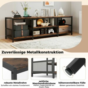 Costway Βιομηχανικό Έπιπλο Τηλεόρασης για Οθόνες έως 65 ίντσες HV10772CF - Image 5