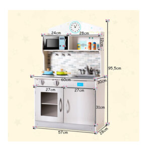Παιδική Ξύλινη Κουζίνα 57 x 28 x 95.5 cm Costway HW58833 - Image 2