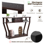 Costway Κονσόλα Τραπέζι με Συρτάρι και Ράφι 120 x 30 x 81 cm Καφέ HW60291CF - Image 4