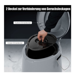 Φορητή Τουαλέτα Κάμπινγκ 41 x 49 x 34 cm Costway HW63911GR - Image 4