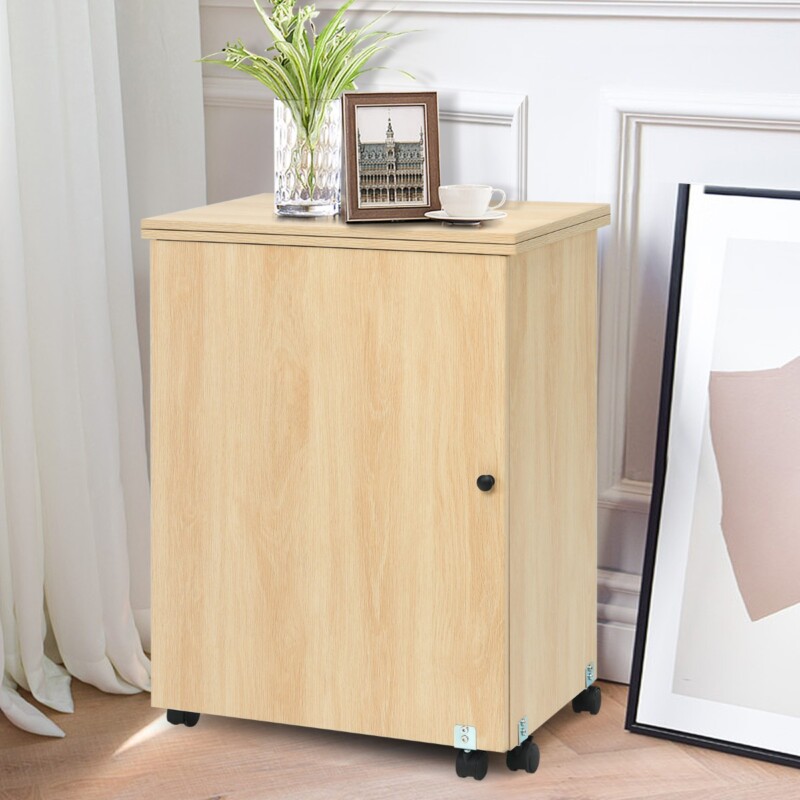 Costway Πτυσσόμενο Τραπέζι Ραπτικής με Ράφια και Ρόδες118 Costway Πτυσσόμενο Τραπέζι Ραπτικής με Ράφια και Ρόδες118