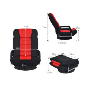 Περιστρεφόμενη Πολυθρόνα Δαπέδου 61 - 87 x 55 x 75 cm Costway HW65937RE - Image 3